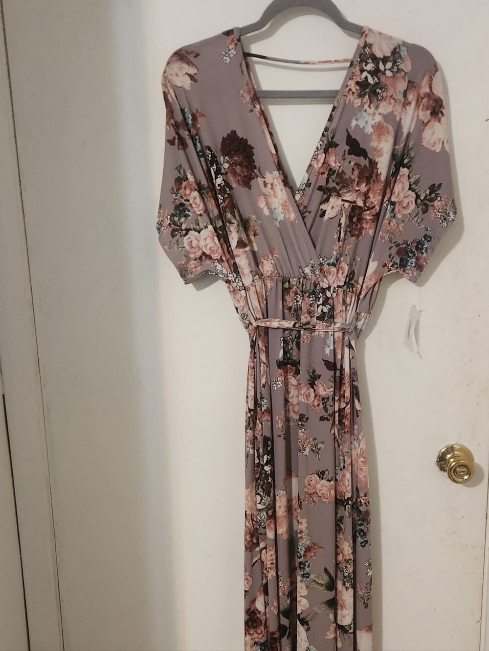Floral V-Neck Maxi Dress in Lavender